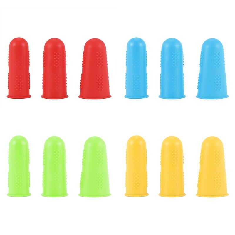 12 Pieces Hot Glue Finger Caps Silicone Finger Protectors for Hot Glue Wax RosD3