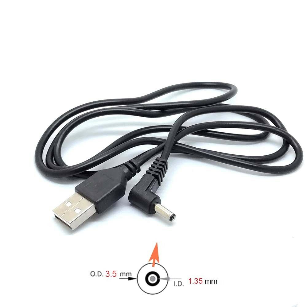 10pcs 90 Angle PC USB Male to 5V DC 3.5mm x 1.35mm Barrel Connector Power Cable
