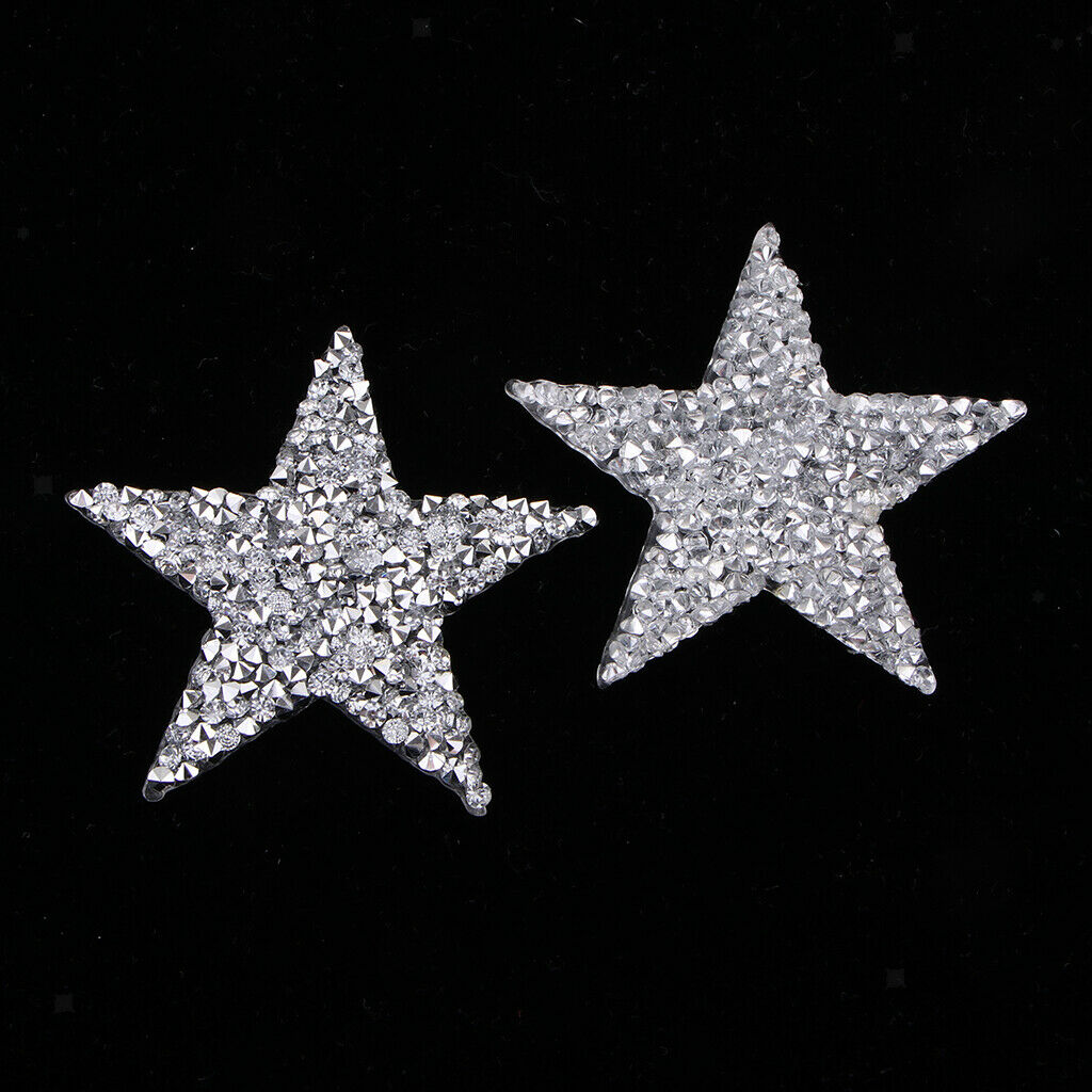 6 Pieces Star Sequins Sew Iron on Applique Embroidered Patches Iron-On Crafts