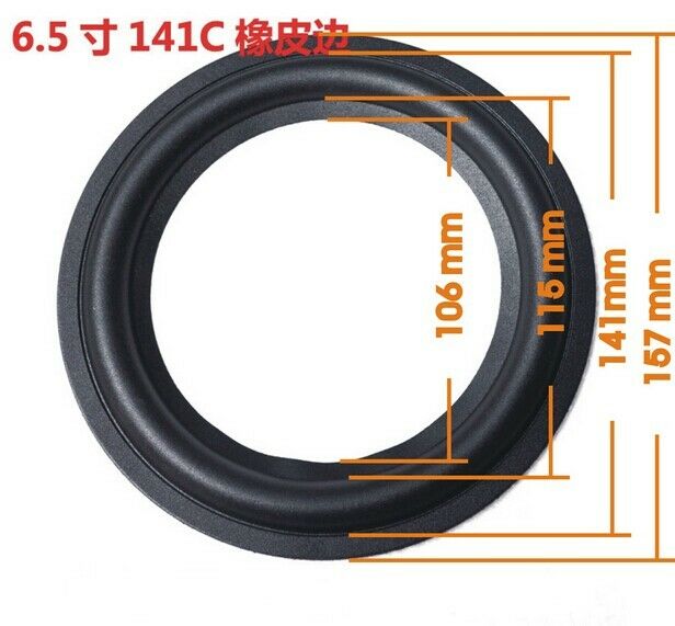 2 x 6.5" inch Speaker rubber edge Home Audio repair parts Speaker Surround