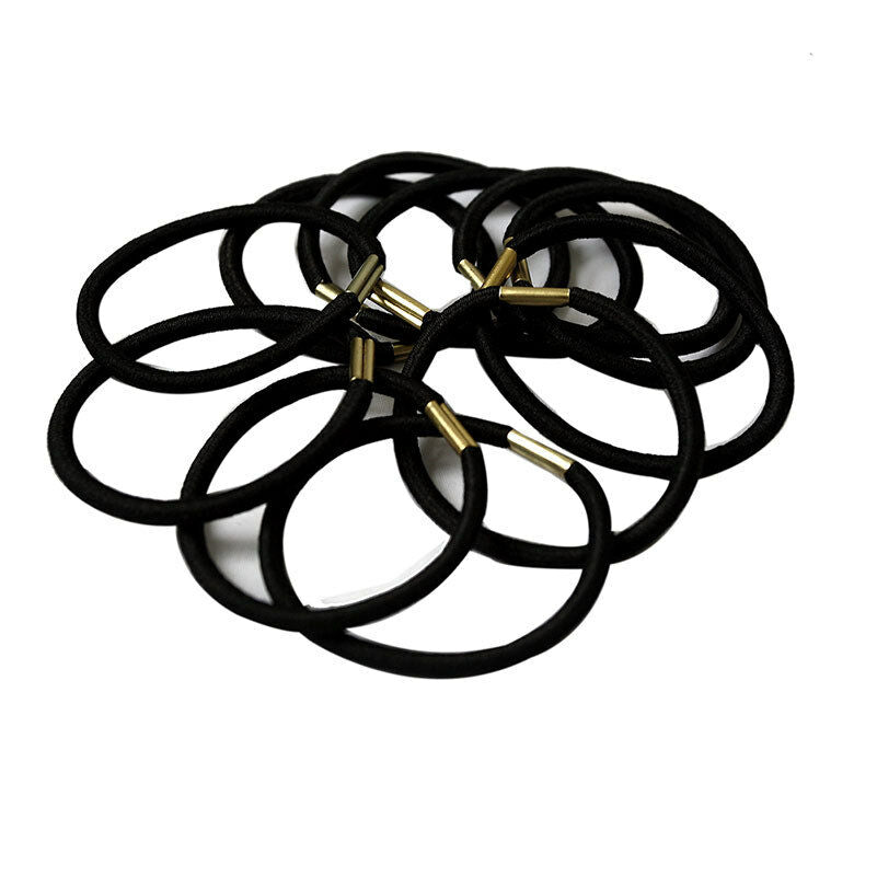 10X Women Black Elastic Hair Ties Band Ropes Ring Ponytail Holders Best Of.l8