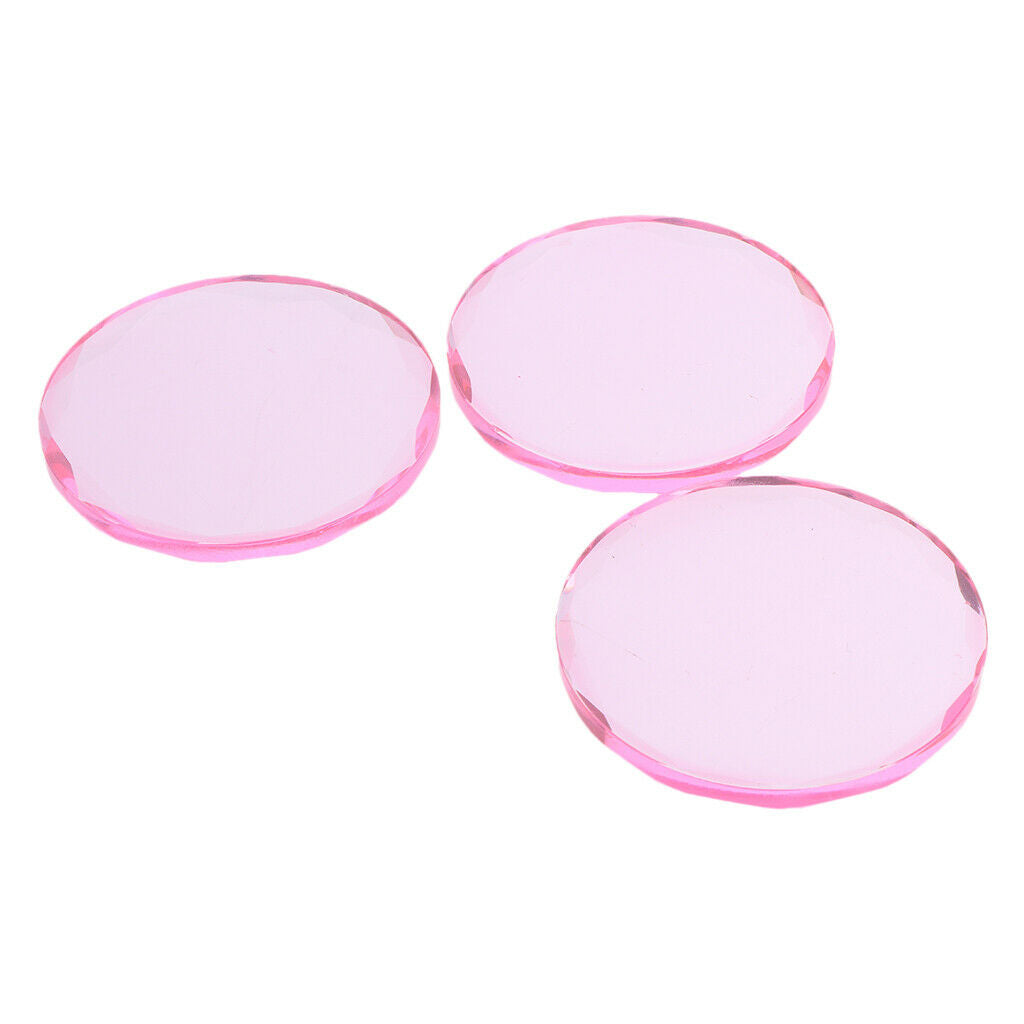 Set of 5 Pink Round Crystal Eyelash Separator Adhesive Glue Pallet Holder