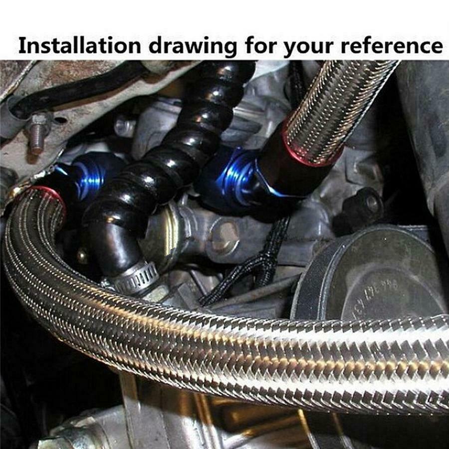 1M Nylon Steel Braided Fuel Oil Gas Line Hose AN16 AN-16 3.3ft Durable