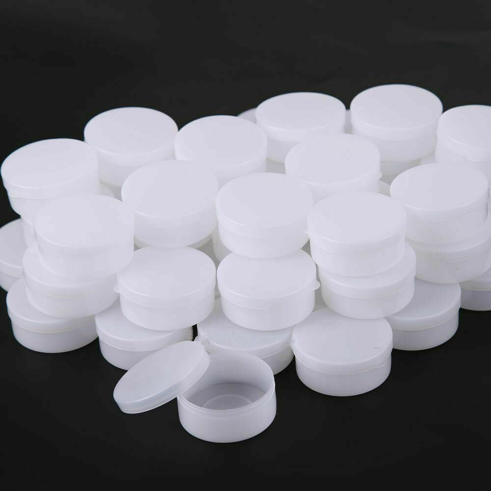 50PCS Plastic Sample Lip Balm Container Mini Bottle Pot Jars Cosmetic Tool