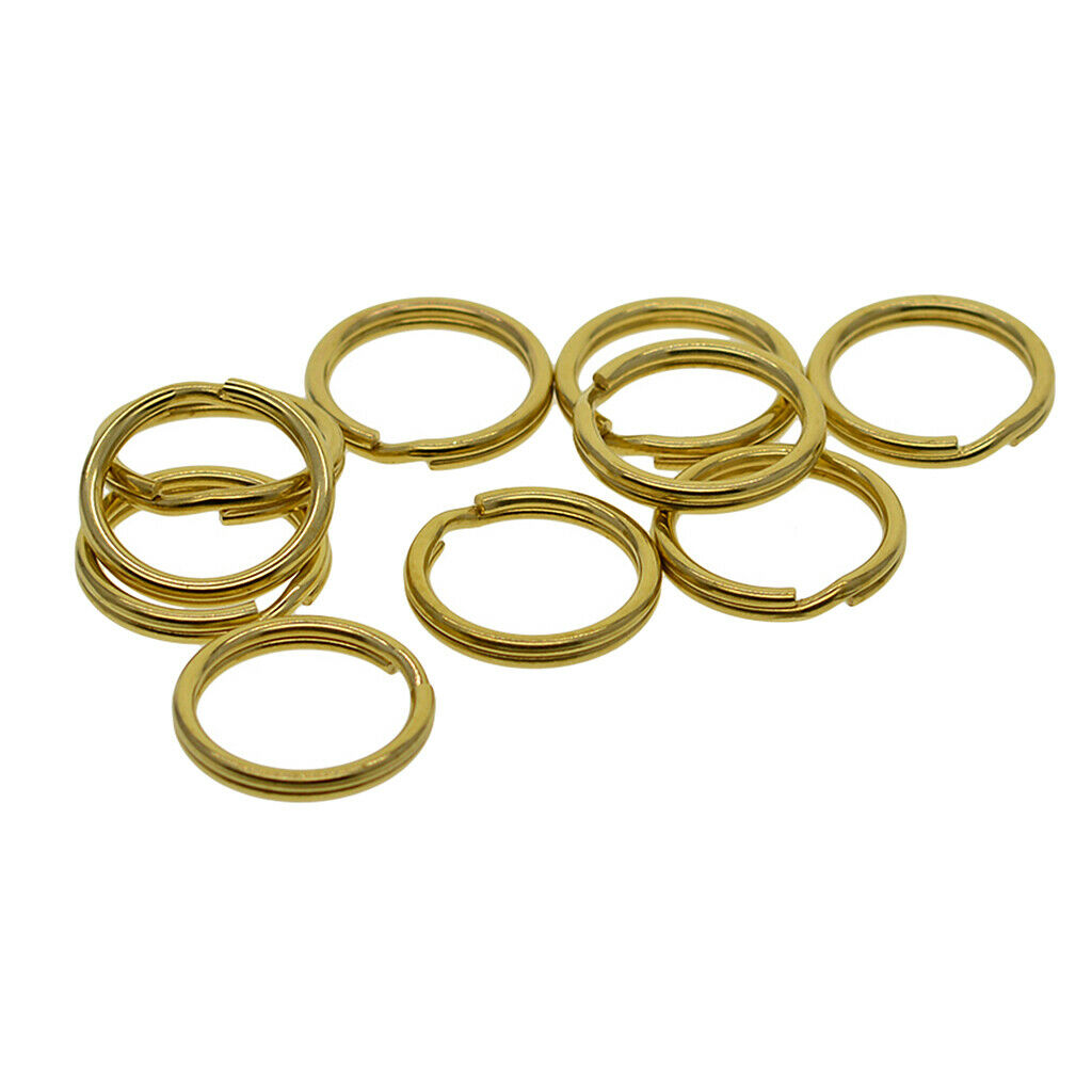 10 Pieces Round Solid Brass Split Key Ring Chain Hook Hardware Keyrings