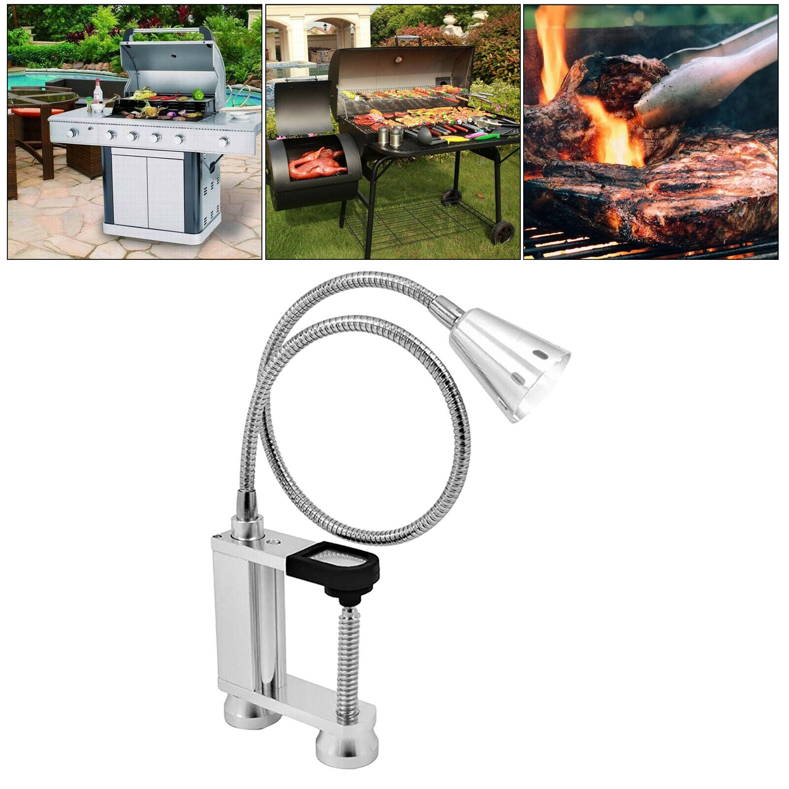 LED BBQ Grill Light Attaches Magnetically Surface 12 LED Lights Indoor