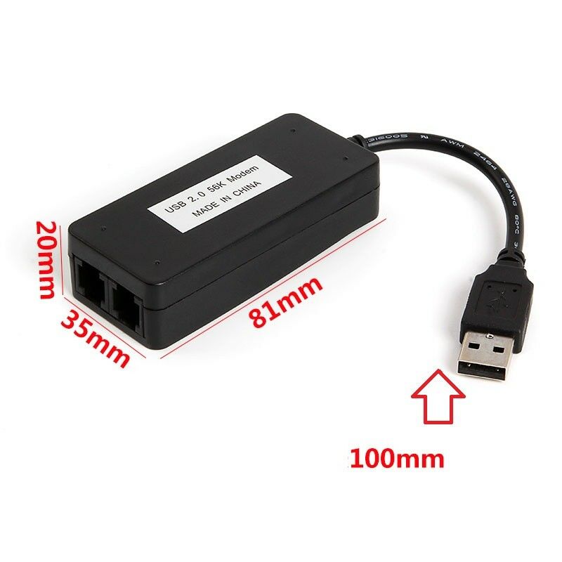 2 Dual RJ11 Ports USB 56K External Dial Up Voice Fax Data Modem for Windows 7 8