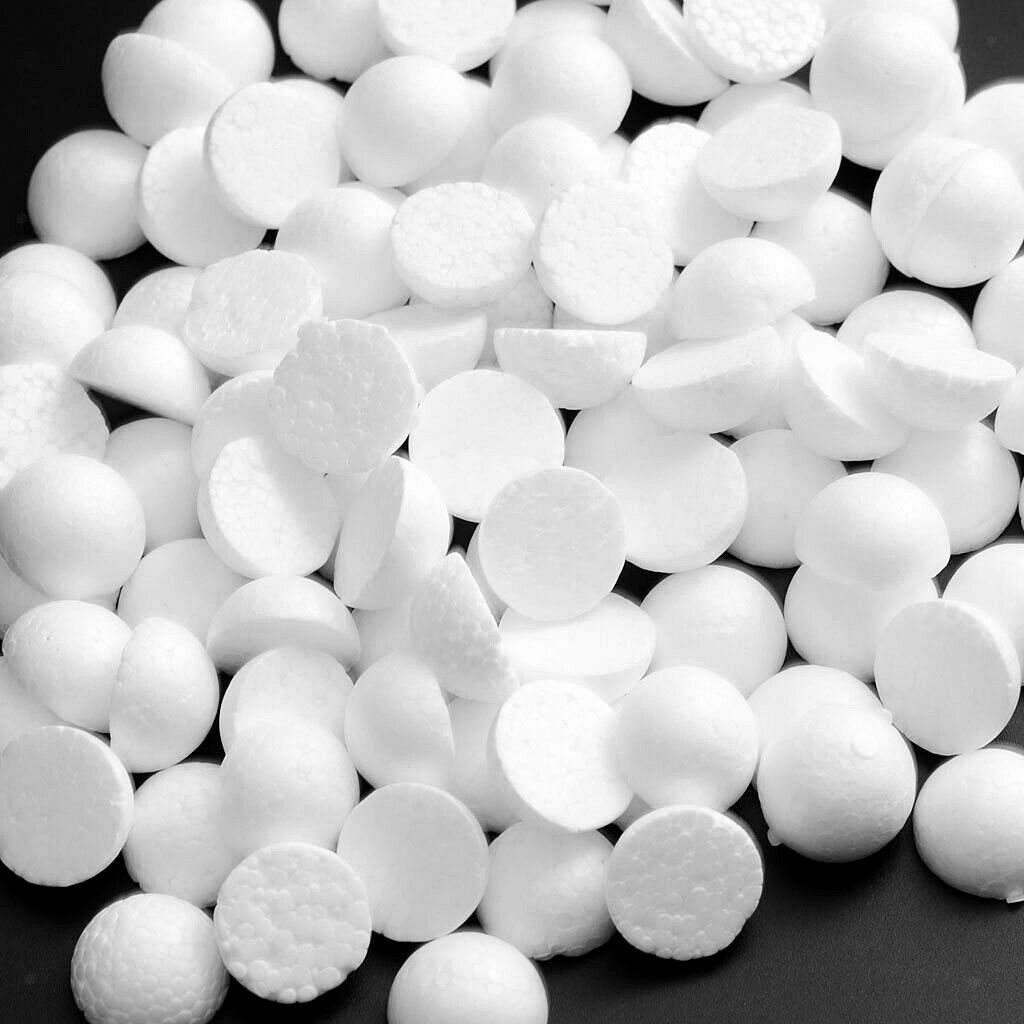 100x White Modelling Craft Polystyrene Foam Balls Sphere Hemisphere Lot 20mm