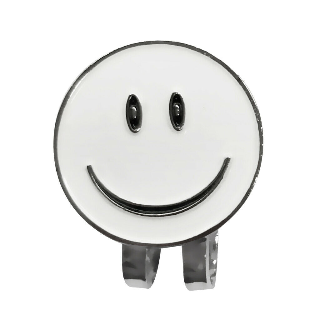 3X Mini Magnetic Hat Clip with  Face Golf Ball Marker Golfer Gift White