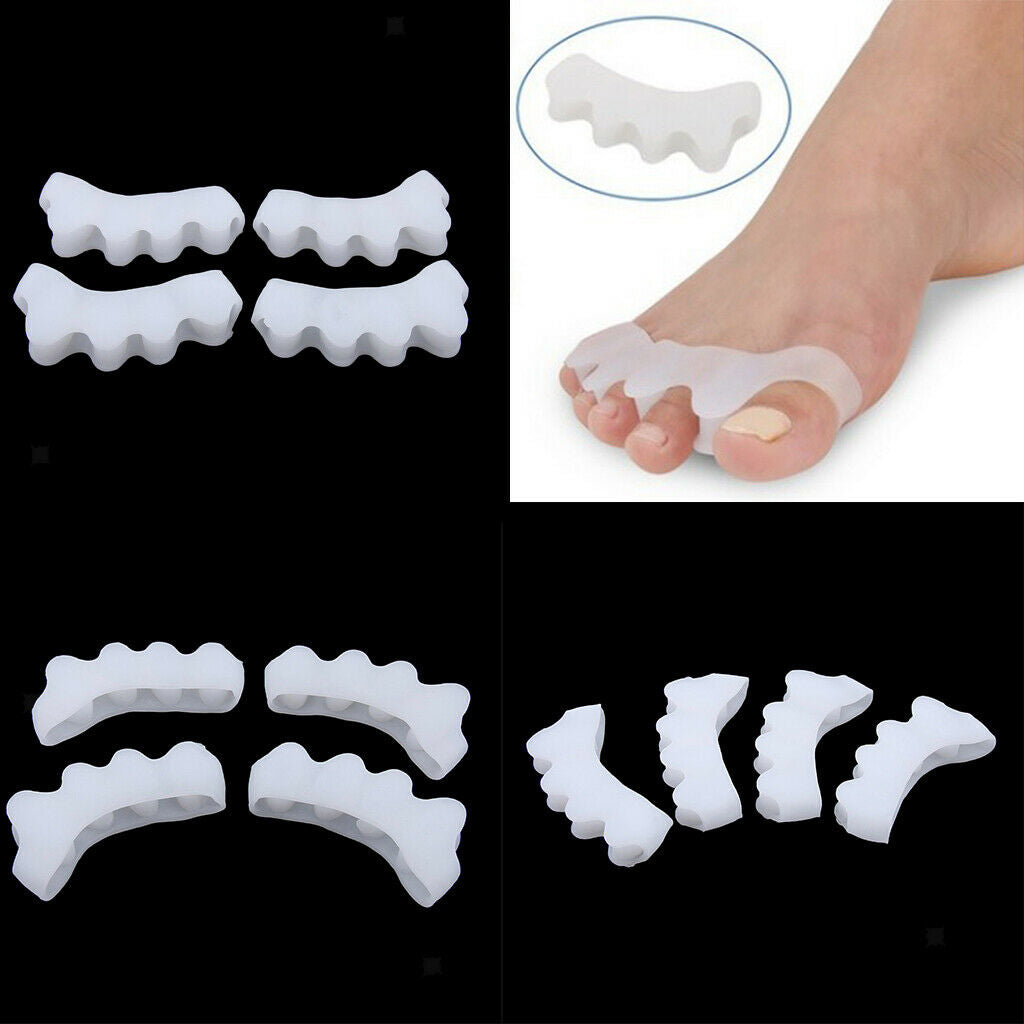 6Pairs Silicone Toe Stretchers Separators Bunion Protectors Men Women White
