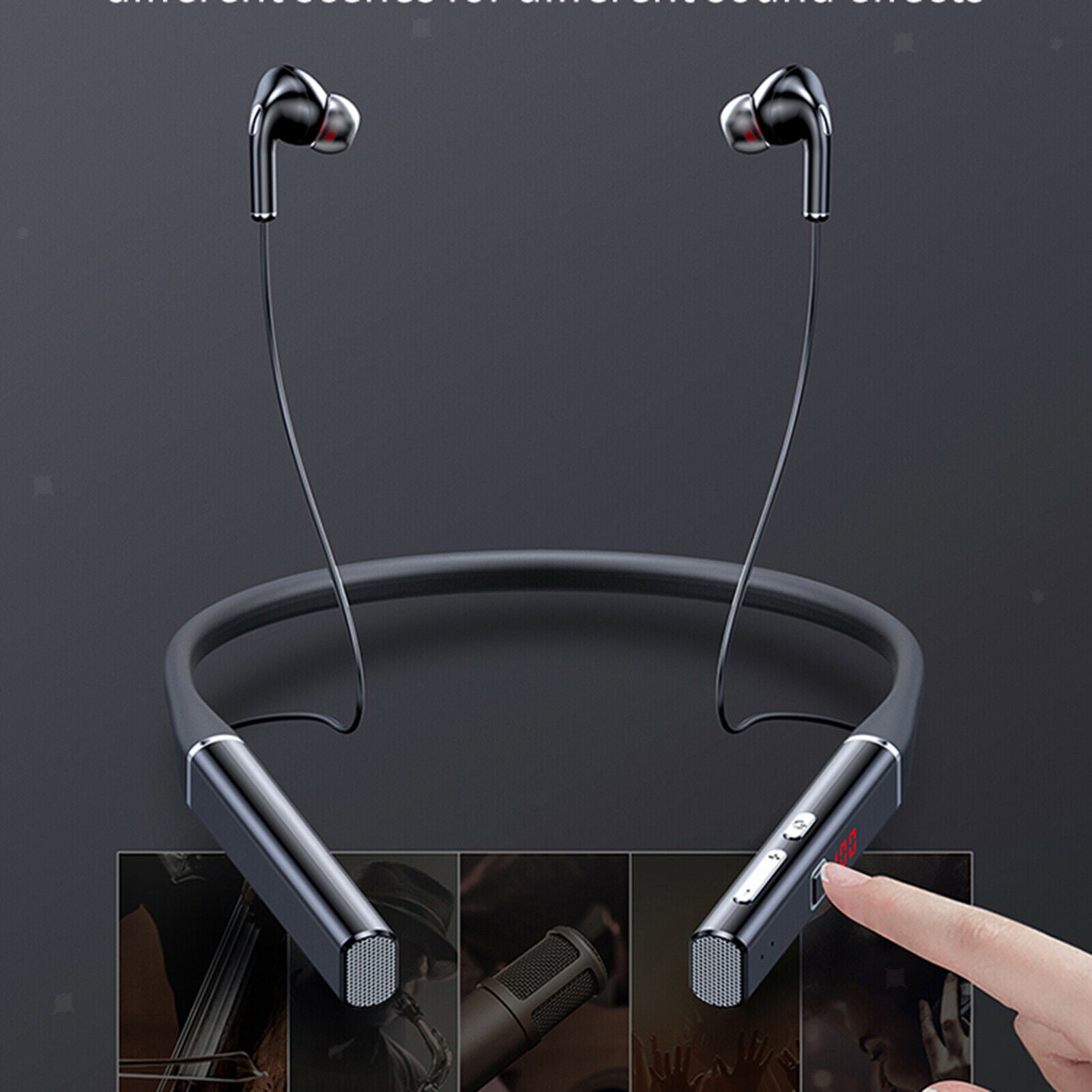 Sport Earphones Wireless w/Mic Bluetooth Headphones 800MAH for Workout