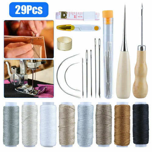 29X Upholstery Sail Carpet Leather Canvas Repair Curved Hand Sewing Needles Kit