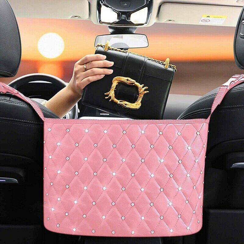 Car Handbag Holder Shining Diamond Seats Back Organizer Storage Ber Pets Kids W8