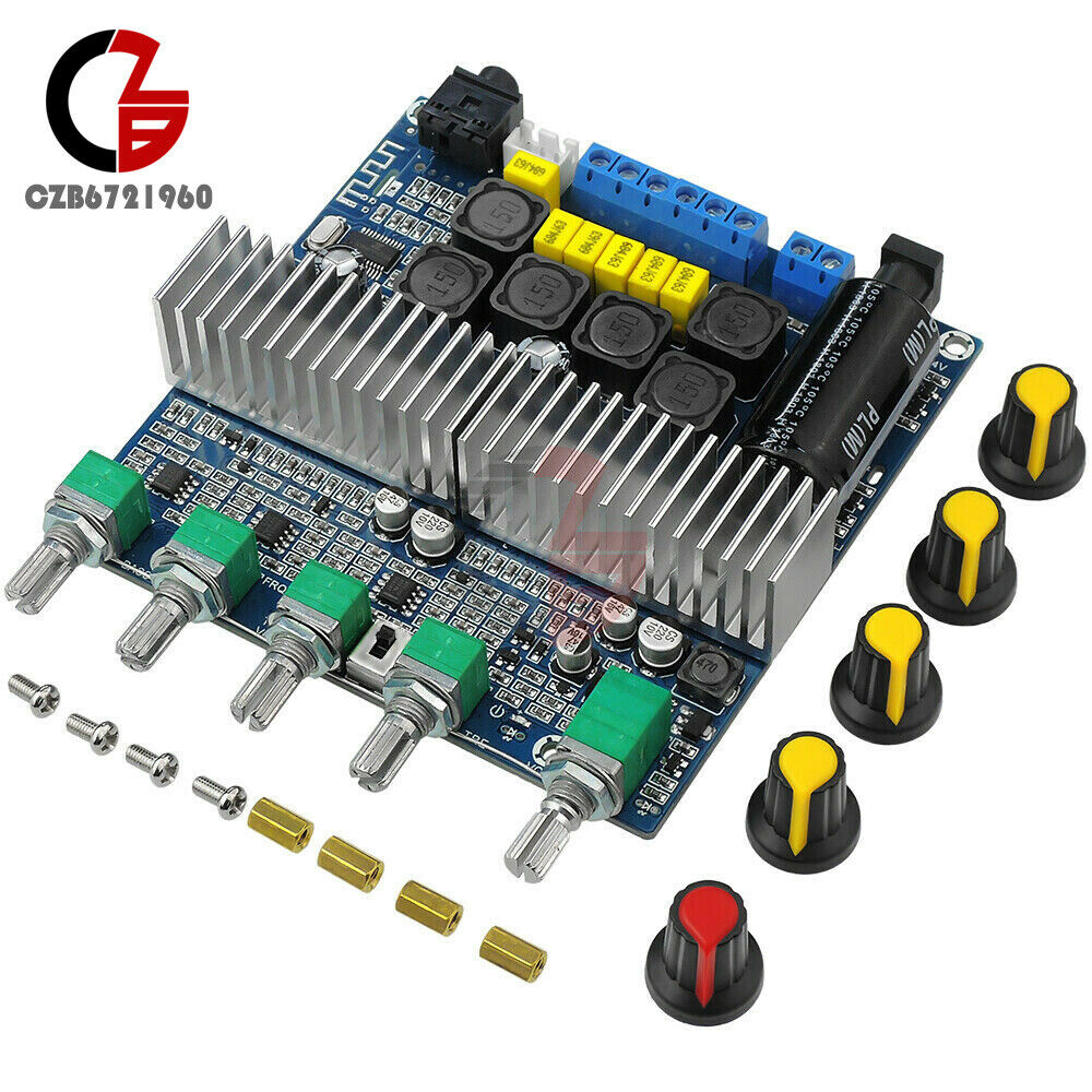 Bluetooth 5.0 TPA3116D2 Digital 2.1 Audio Amplifier Board 100W+50W+50W DC 12-24V