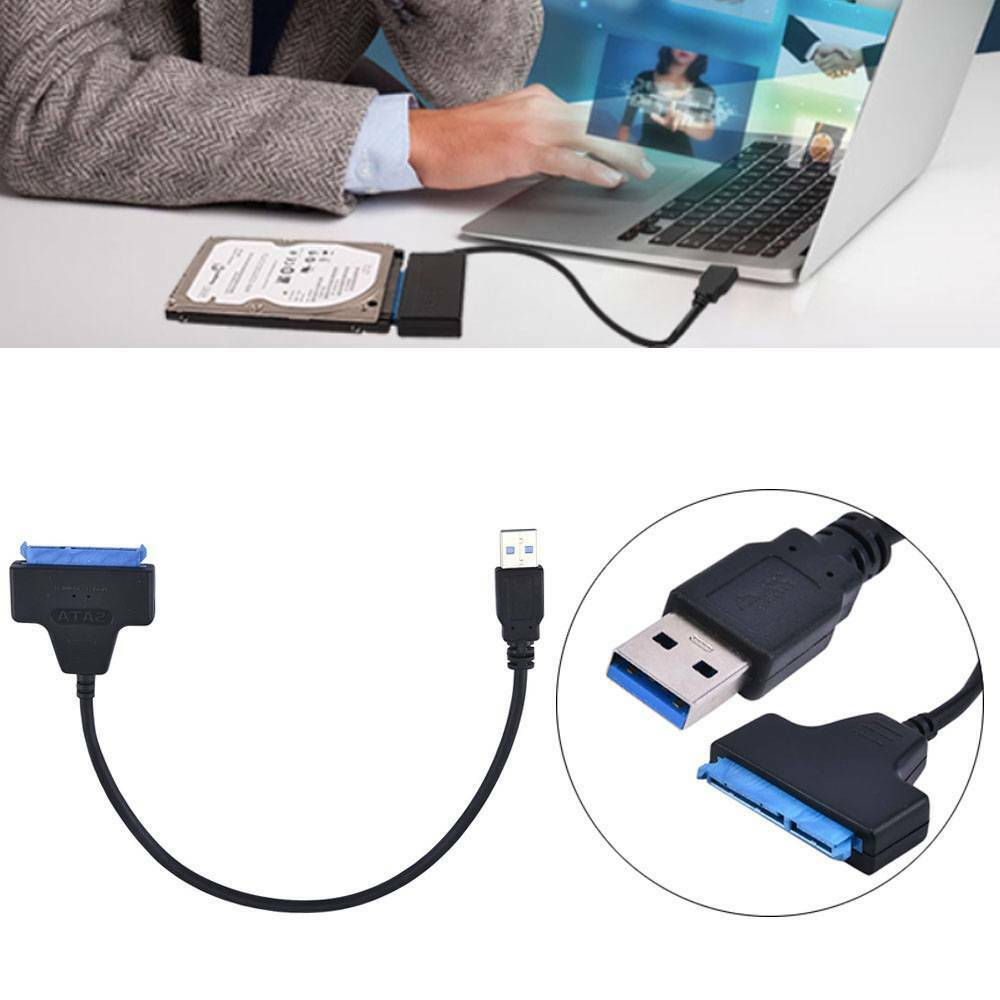 USB 3.0 To SATA 22Pin SSD 2.5 Inch HDD SSD Hard Disk Drive Adapter Cable Black