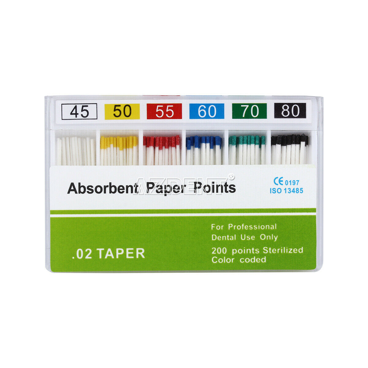 50 Packs Dental Absorbent Paper Points PP 0.02 45-80# Taper 0.02 Root Endodontic