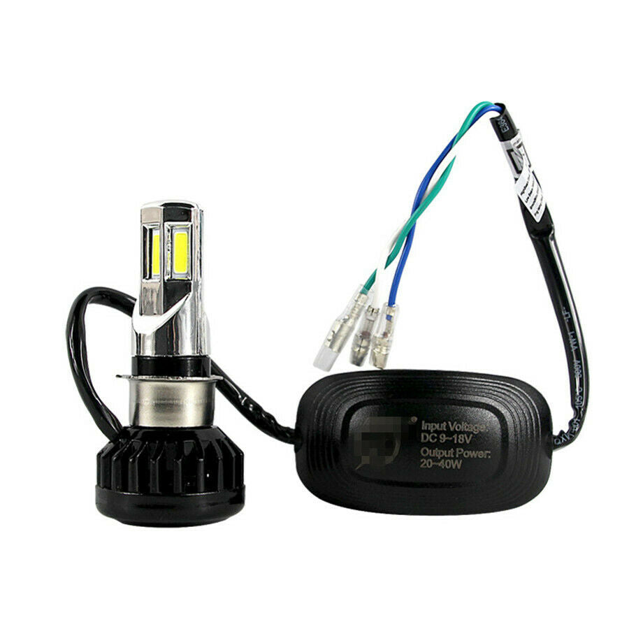 Motorcycle H4 White LED Headlight Bulb 35W 12V For Hi / Lo Beam Light Universal