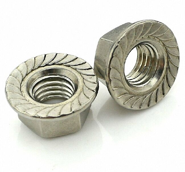 M10 x 1.5 Stainless Steel Flange Hex Nut Right Hand Thread  Qty:12 [M1]