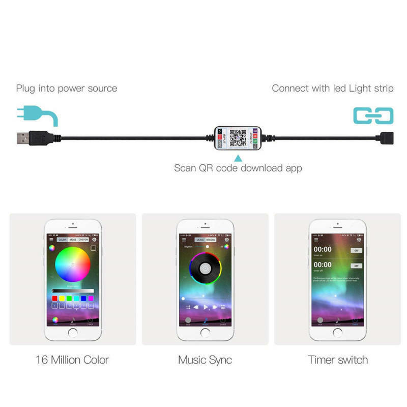 For 3528 5050 RGB Light Strip Smart RGB Bluetooth USB Remote Controller 2020