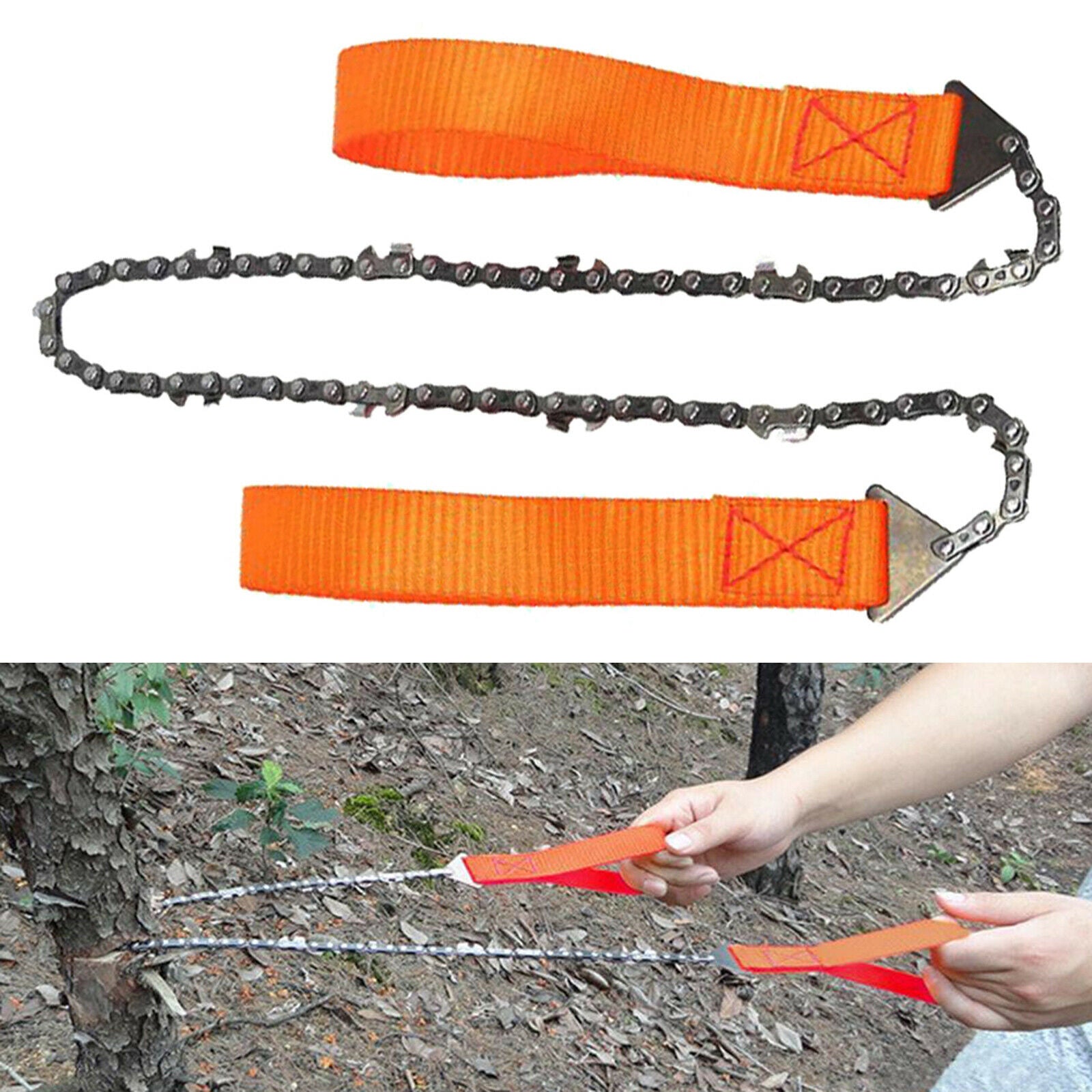 65cm/25.6inch Outdoor Survival Pocket Wire Saw Hand Steel Chain Saw Outdoor Hand