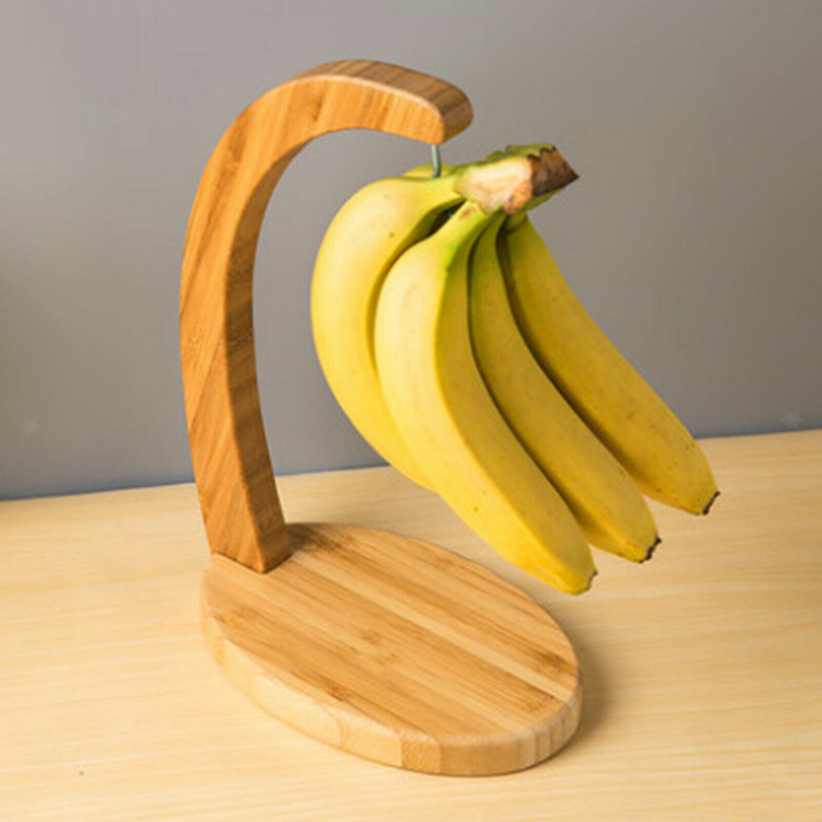 Banana Holder Stand Wooden Hanger Rack Fruit Grapes Display Hook Living Room