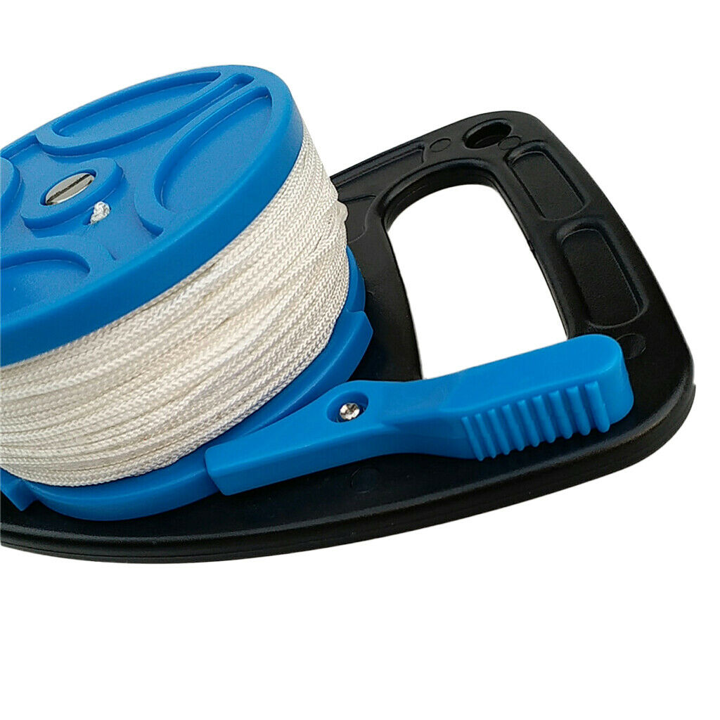 Blue Scuba Diving Diver SMB Dive Wreck Reel w/ Handle, 272ft Line, Snap Hook