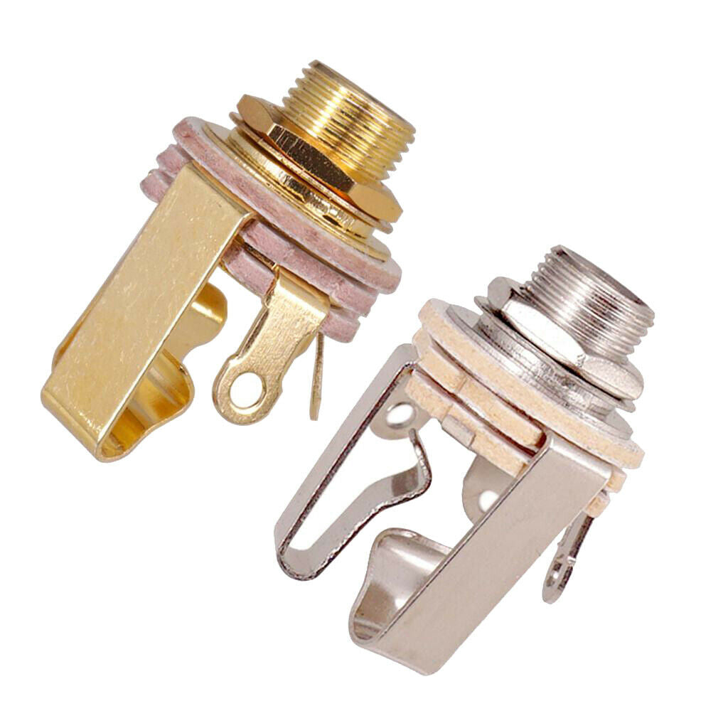 2 Pieces 1/4" Mono Plug Input for Electric Guitar Bass Plug Output Plug Accs