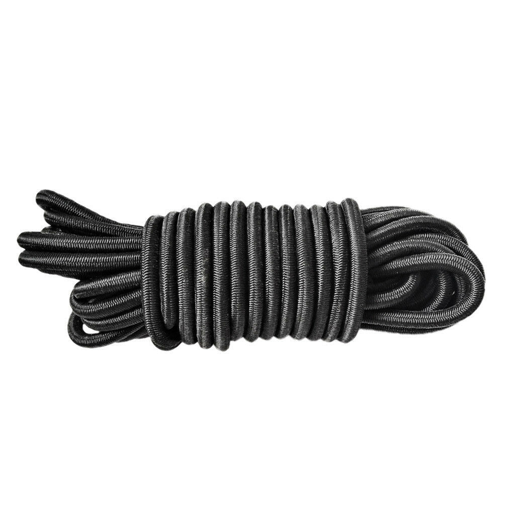 3mm x 5 Meters Black Elastic Bungee Rope Heavy Duty Shock Cord Roof Tie Down