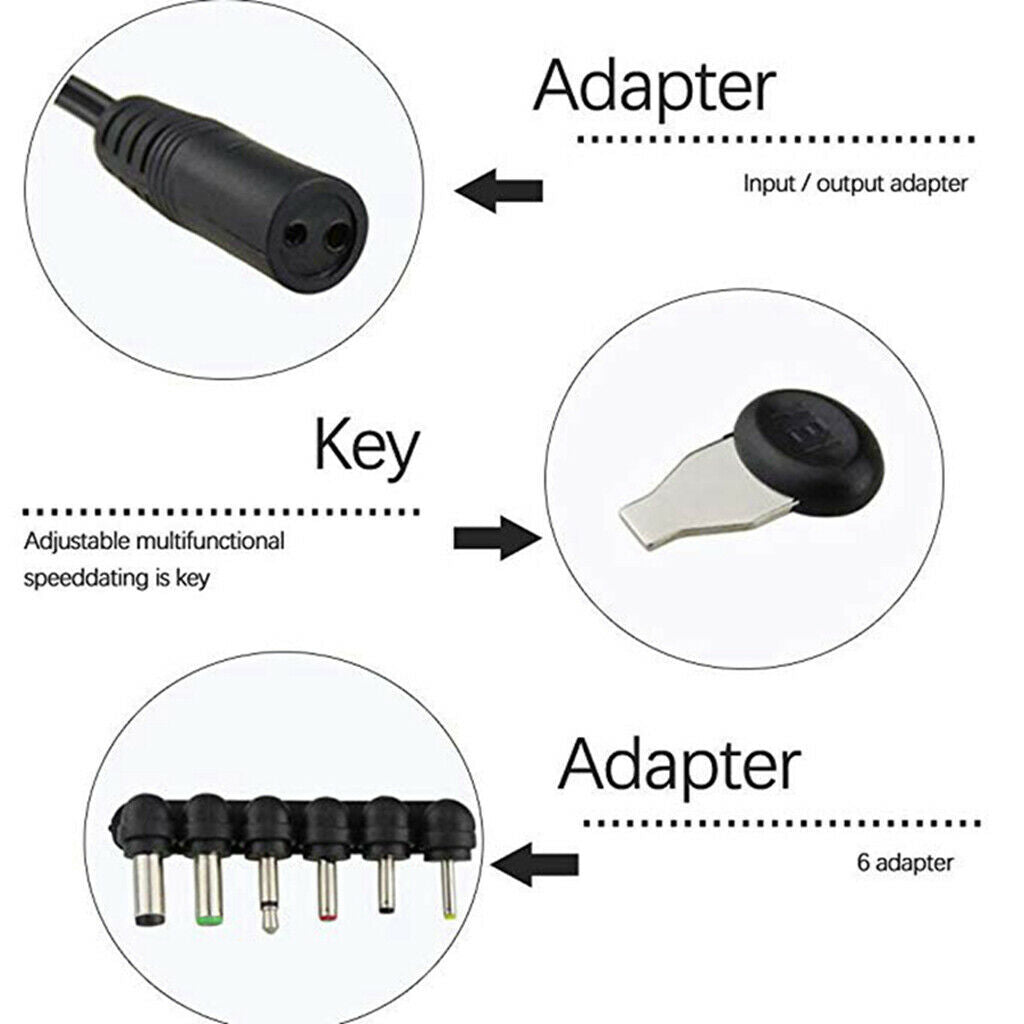 30W 3V 4.5V 5V 6V 7.5V 9V 12V AC DC Charger Supply EU Adapter Cable 6 Plugs
