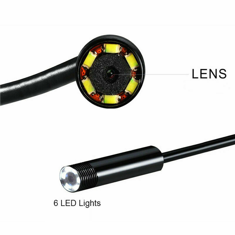 7mm HD 6LED USB Endoscope Car Engine Tube Borescope Inspection Camera Android PC