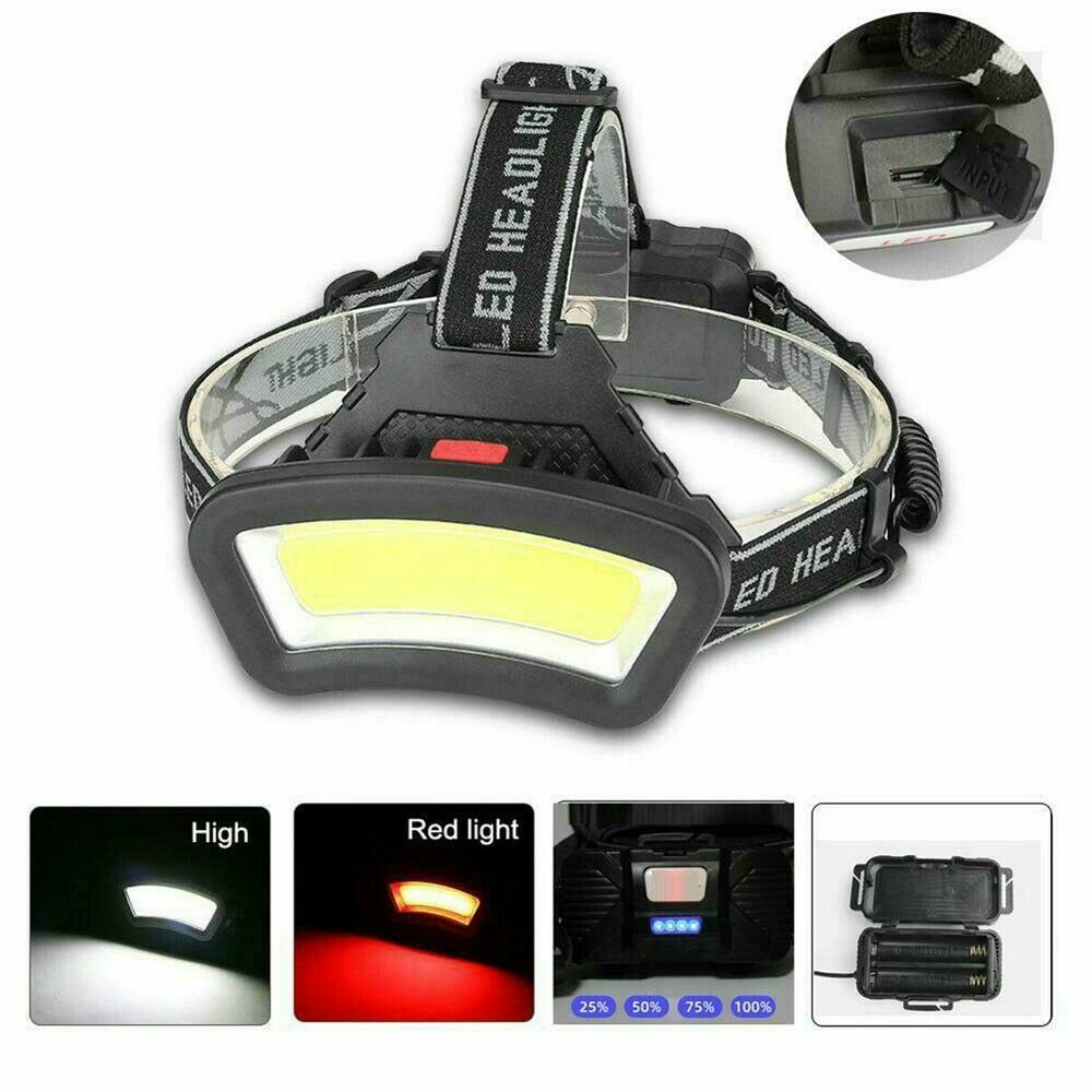 80000LM LED Headlight Work Head Lamp USB Rechargeable Outdoor Waterproof Lights