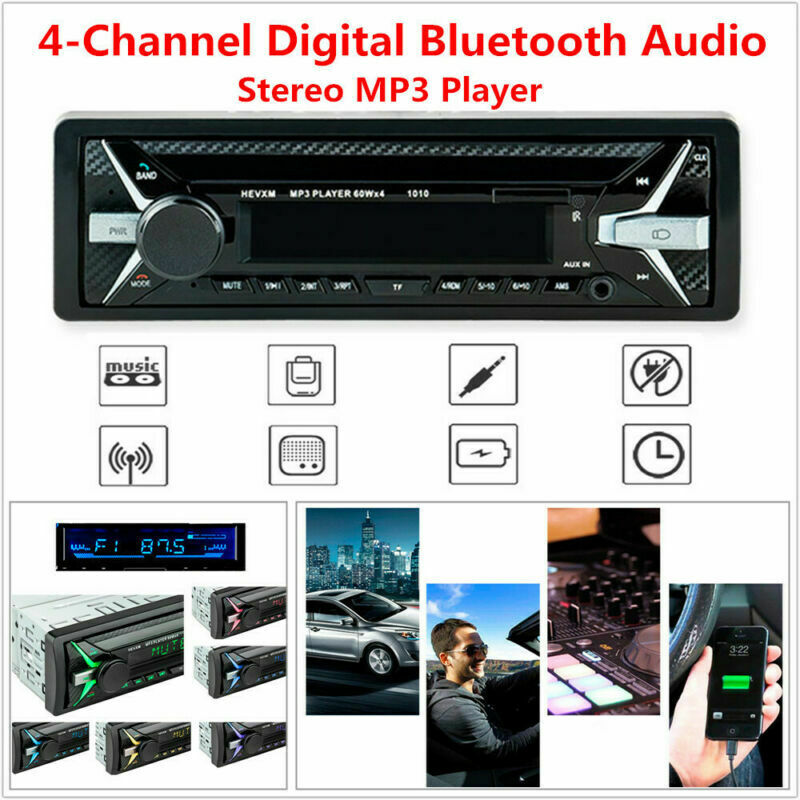 4-Channel Digital Bluetooth Audio USB/SD/FM/WMA/MP3 Radio Stereo Player Unit Kit