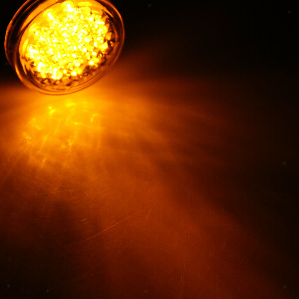 Pair Waterproof Motorcycle 20 LED Round Lamp Turn Signal Light 5W Orange