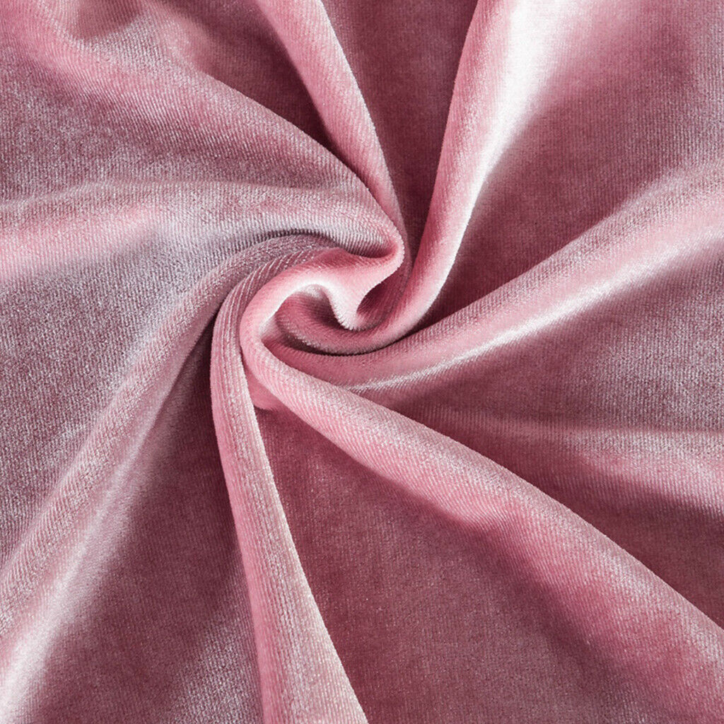 2Pieces Stretch Velvet Chair Covers Universal Soft Cushion Home Decor Pink