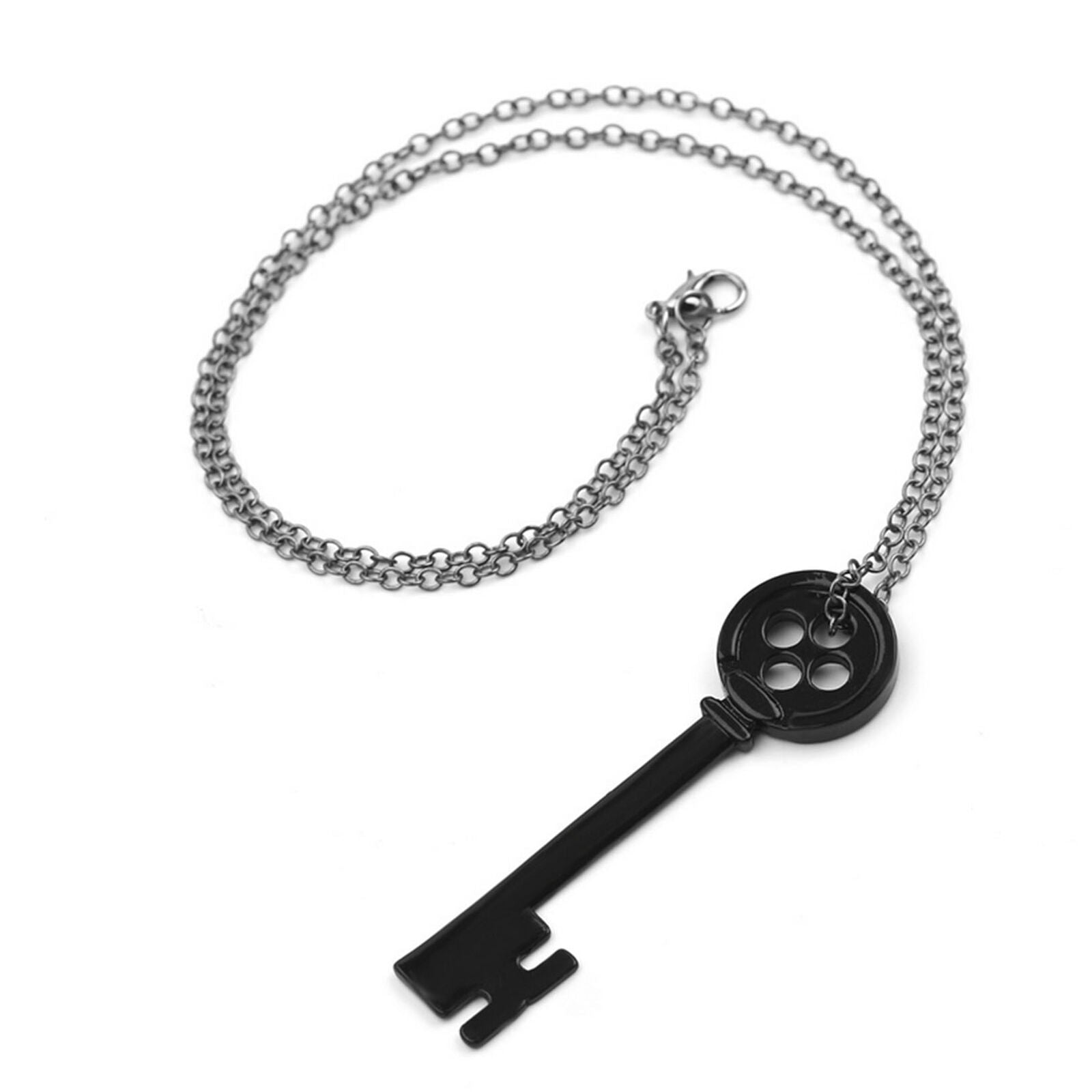 Women Black key Pendant Necklace Halloween Party Jewelry