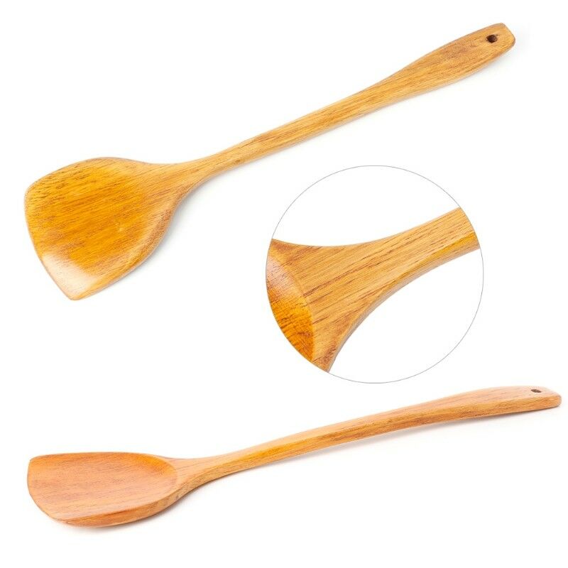 Wooden Cooking Shovel Spatula Turner Kitchen Cooking Tool Long Handle NEW