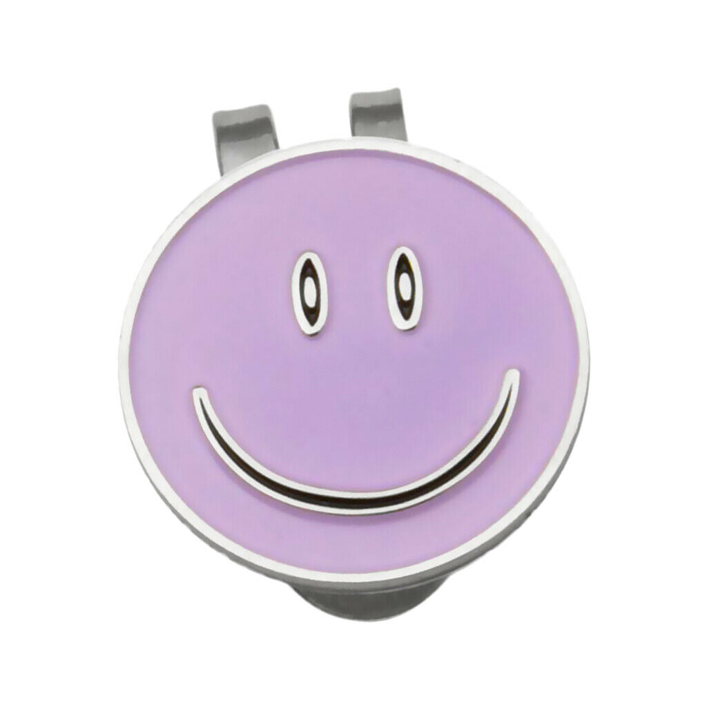 Smile Face Magnetic   Hat Visor Clip Golf Ball Marker Present Purple