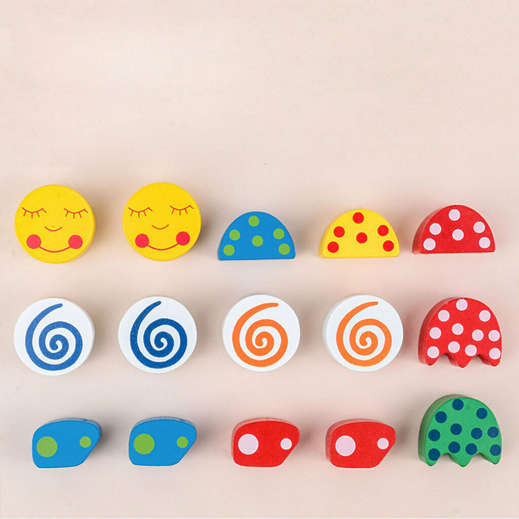 Wooden Toys Game DIY Colorful for Shape Sorting Matching Girls and Boys