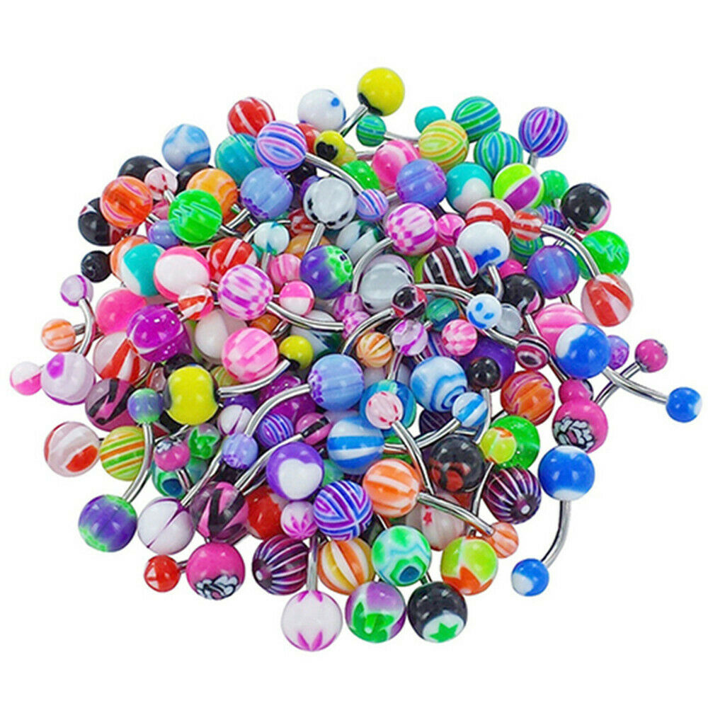 30PCS/Set MULTI-PACK OF MIXED STYLE BELLY BARS / NAVEL RINGS PIERCINGS Jewelery