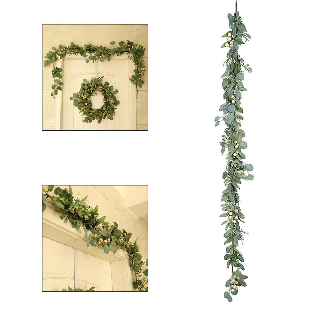 2M Artificial Vines Faux Eucalyptus Garland Greenery Vine Plant for Wedding