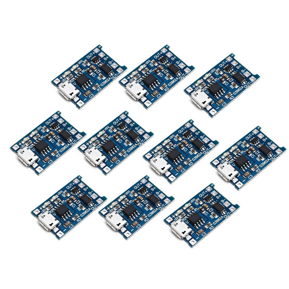 10Pcs 5V Micro 18650 Lithium Battery Charger Controller Module Dual Protection