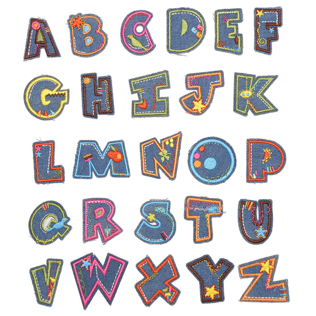 Letter Iron On Patches Sew On Applique Embroidered Patch AZ Letter