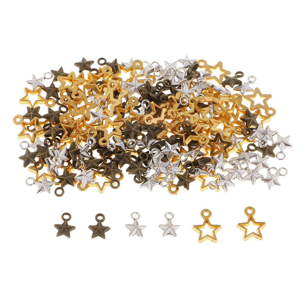 150Pcs Assorted Star Charms PendantS DIY Jewelry Finding Making Accessories