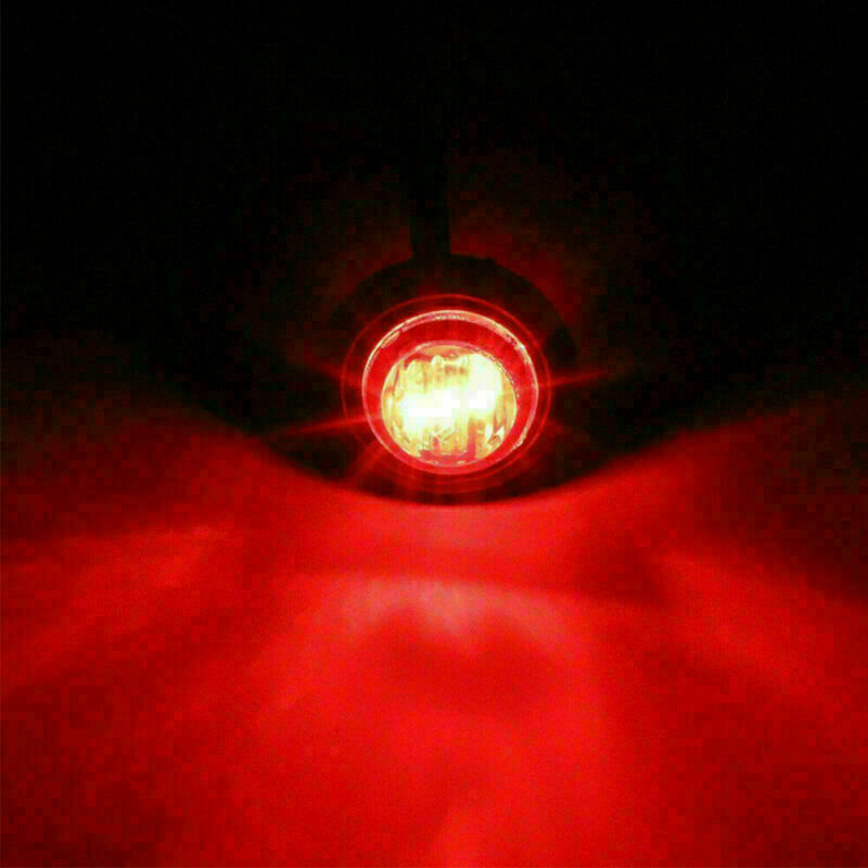 20Pcs Smoked Round Side Marker Lights 3/4"LED Bullet Light Truck Trailer Red US