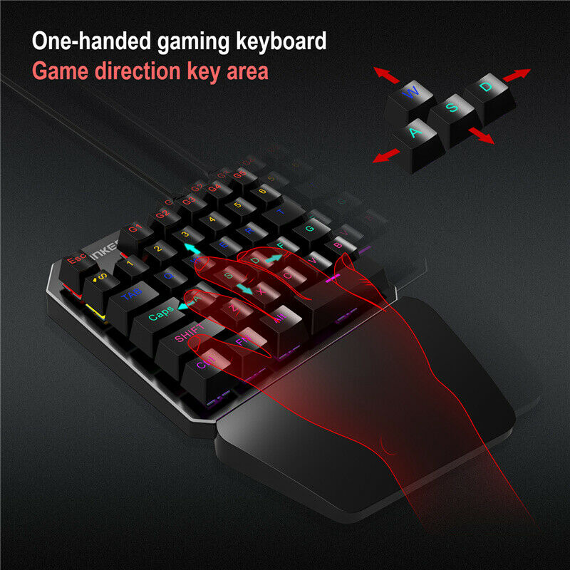 K585 One-handed RGB Luminous Green Axis Mechanical Game Keyboard
