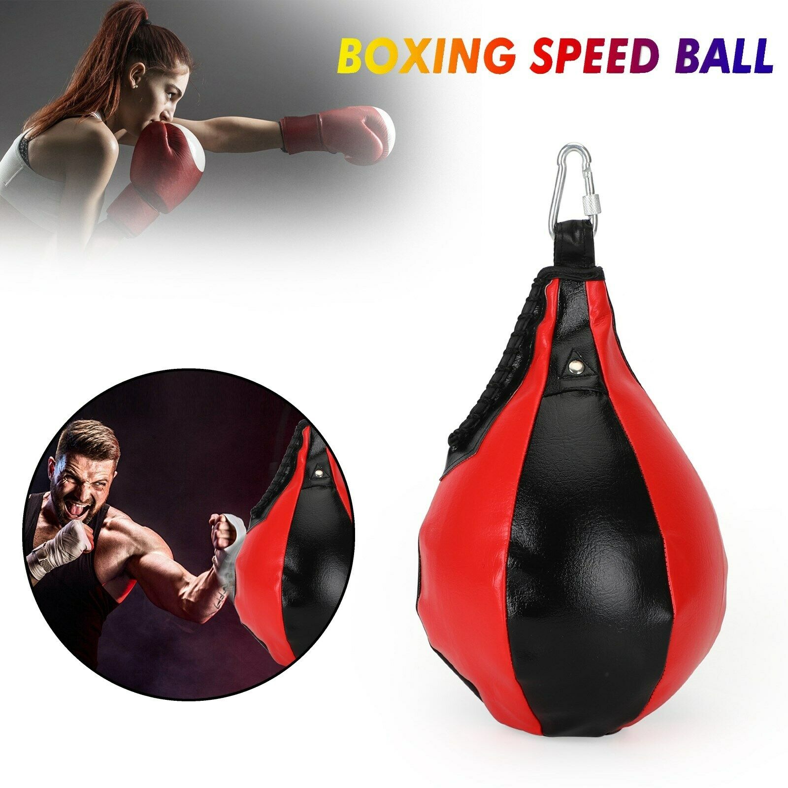 Leather Speed Bag Boxing Speed Ball MMA Kickboxing Training + Inflator B
