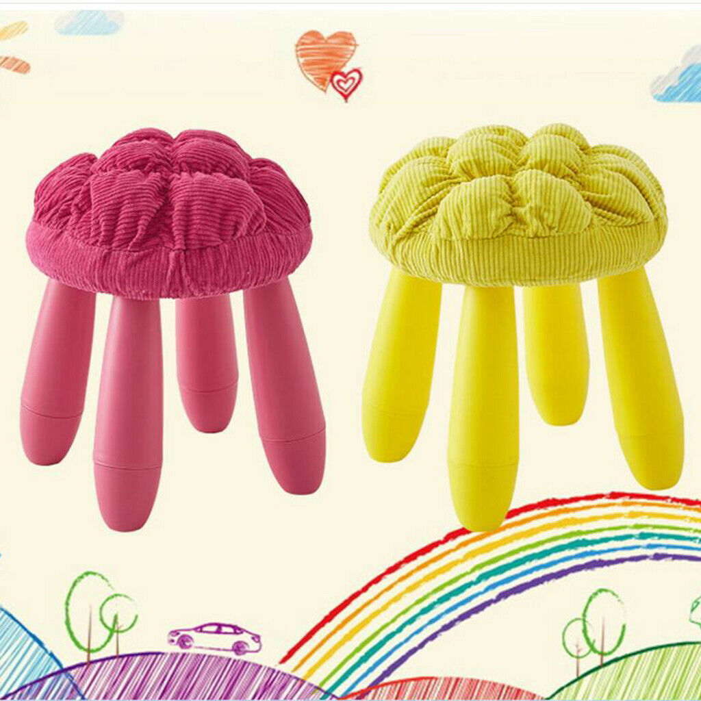 Kids Stool Cover Chair Seat Cushions Sleeve Protectors Round Yellow