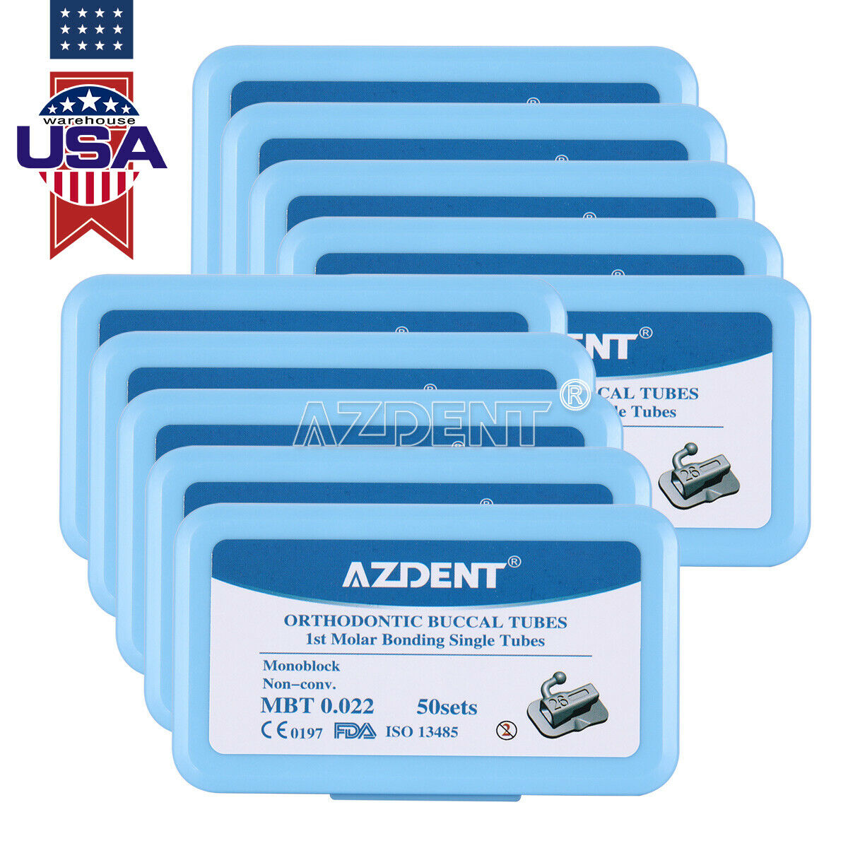 5X Dental Orthodontic Buccal Tube1st Molar Bondable Non-Conv MBT 022