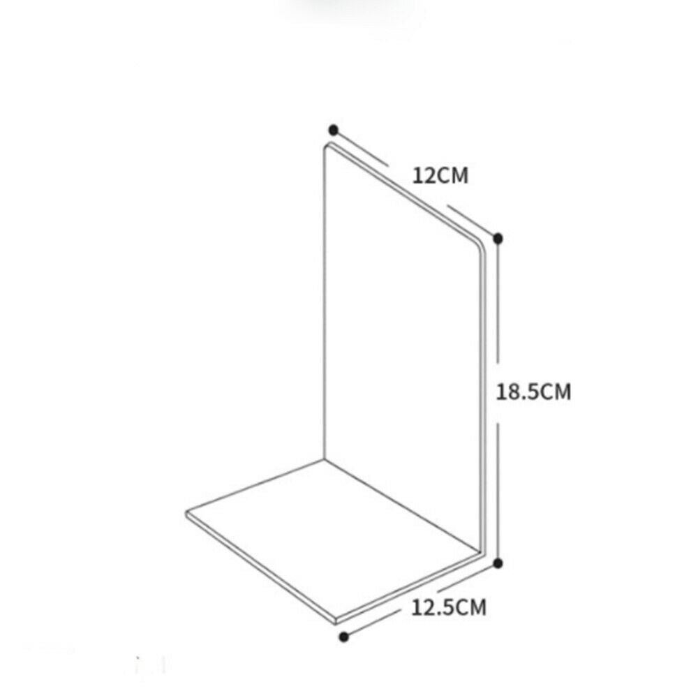 2Pc Transparent Bookends Book Display Stand Holder Frame Document Desk Organizer