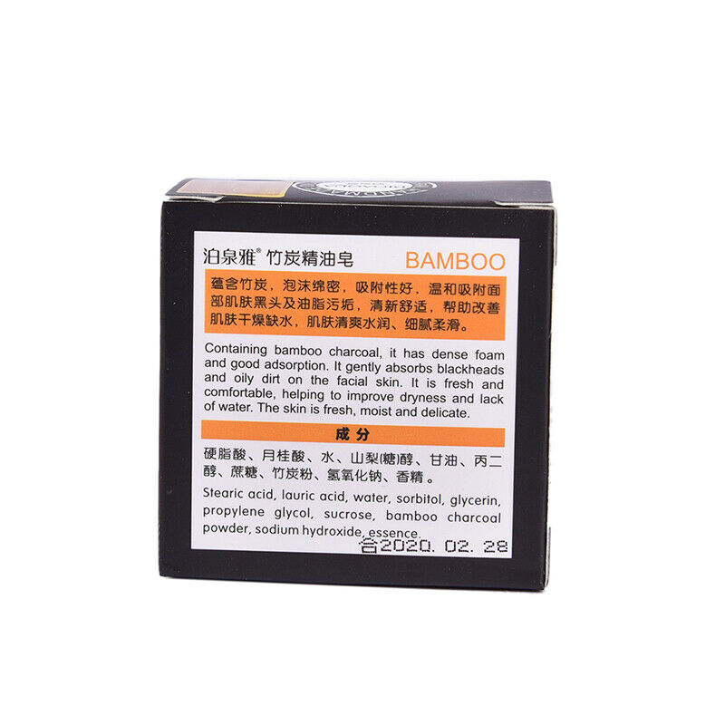 Black Bamboo Charcoal Soap Treatment Skin Care Face Body Clear Whitening Soap SJ